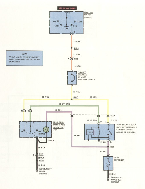 Rear grid defogger