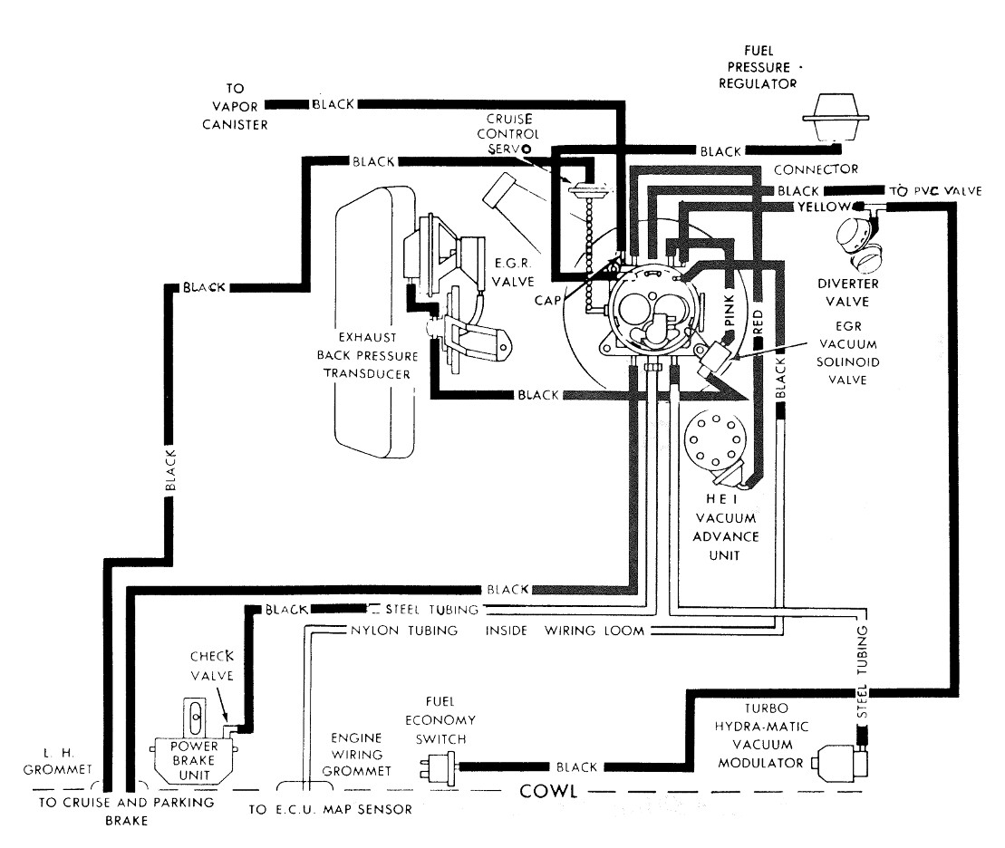 Engine Vacuum Circuit. 1978 Seville Except Calif.