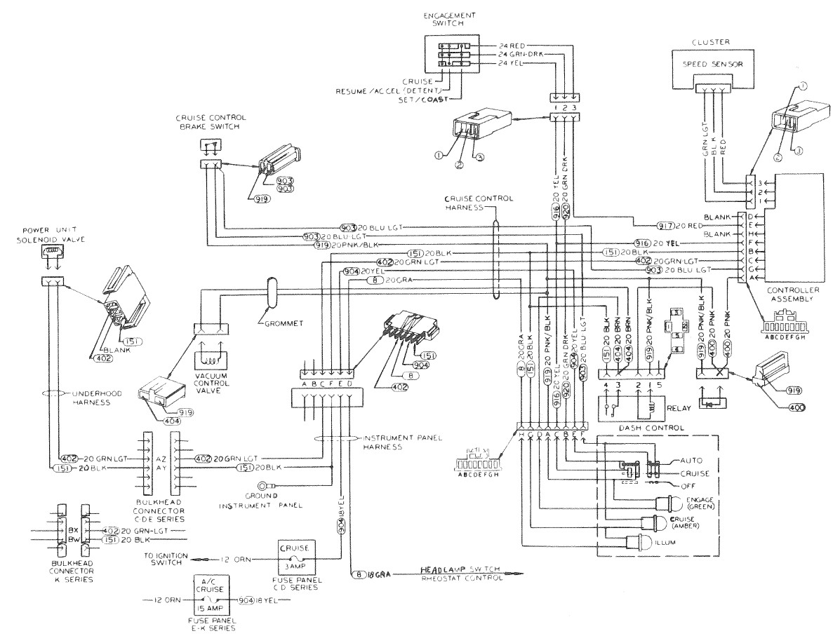 Cruise Control Wiring Circuit. 1977 Seville