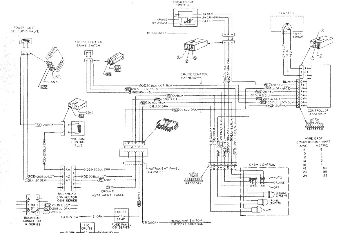 Cruise Control Wiring Circuit. 1978 Seville