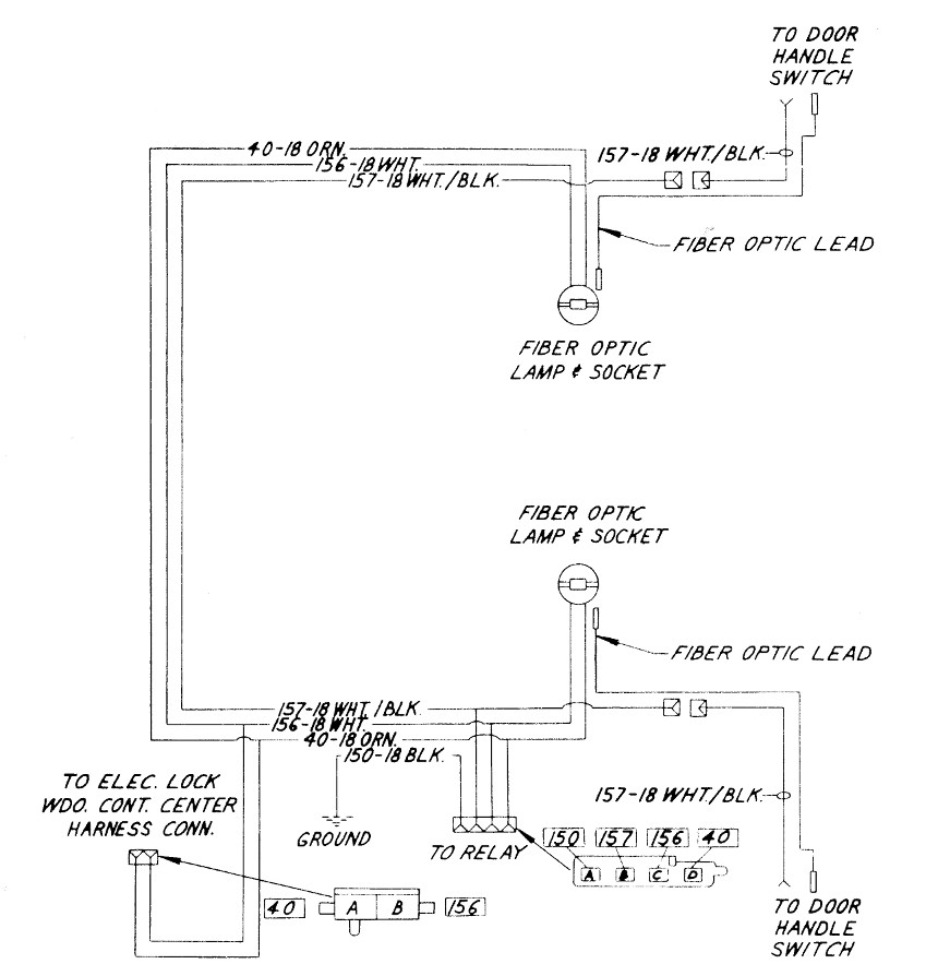 Illuminated Door Locks Wiring Circuit. 1977-78