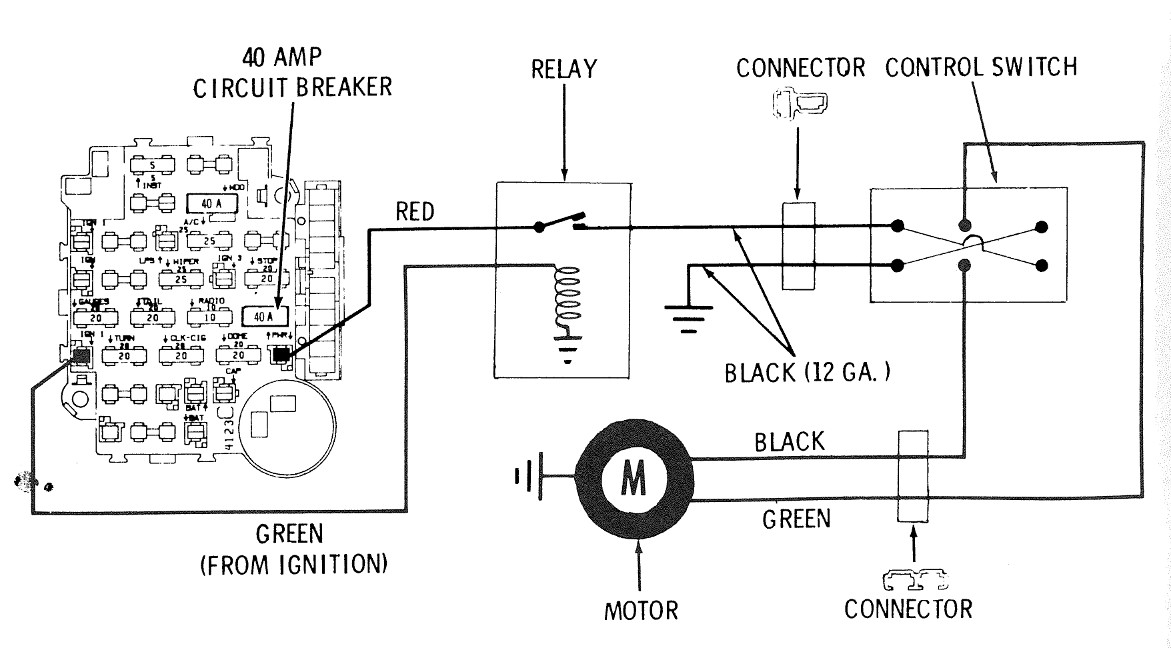 Power Sun Roof Wiring Circuit. 1977