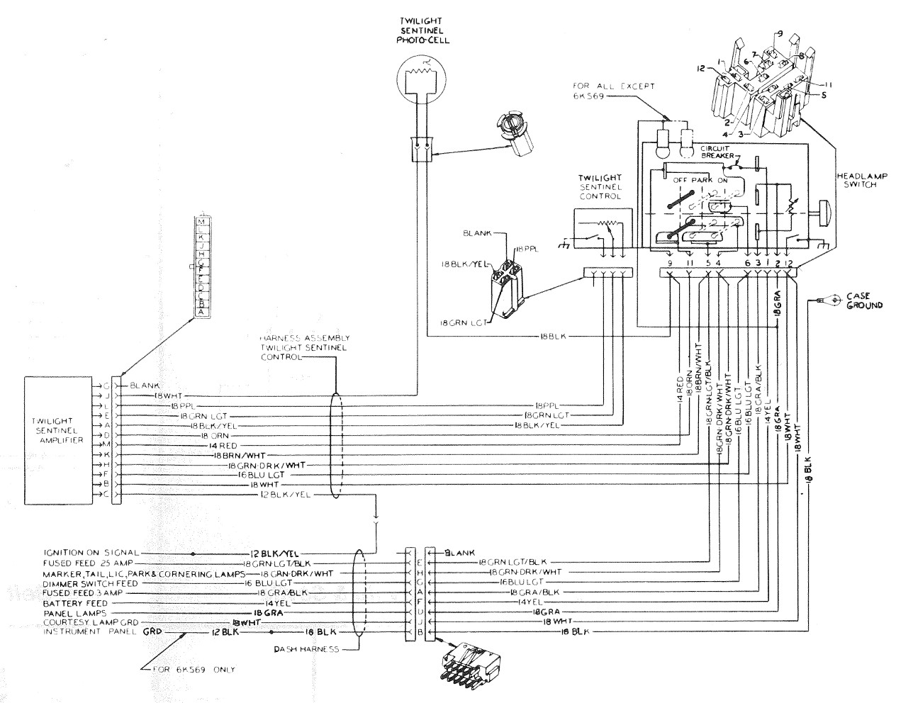 Twilight Sentinel Wiring Circuit. 1977-78