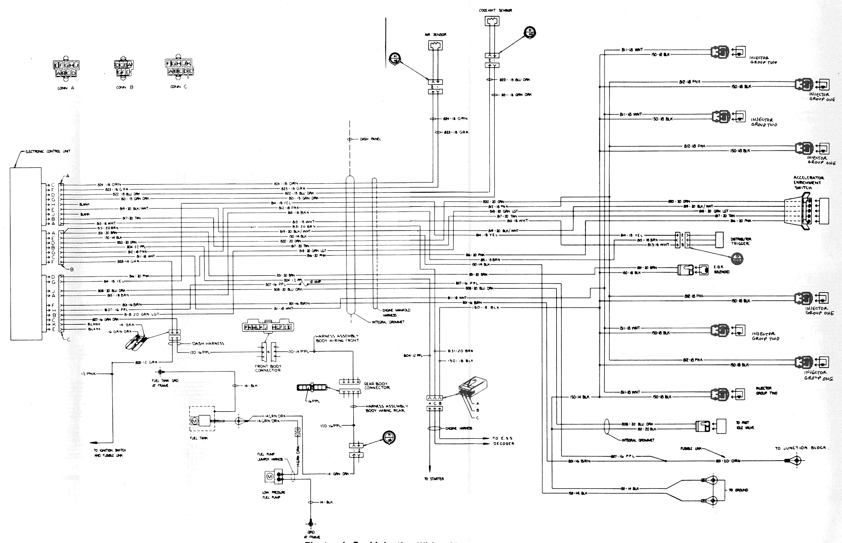 Electronic Fuel Injection Wiring Circuit. 1978