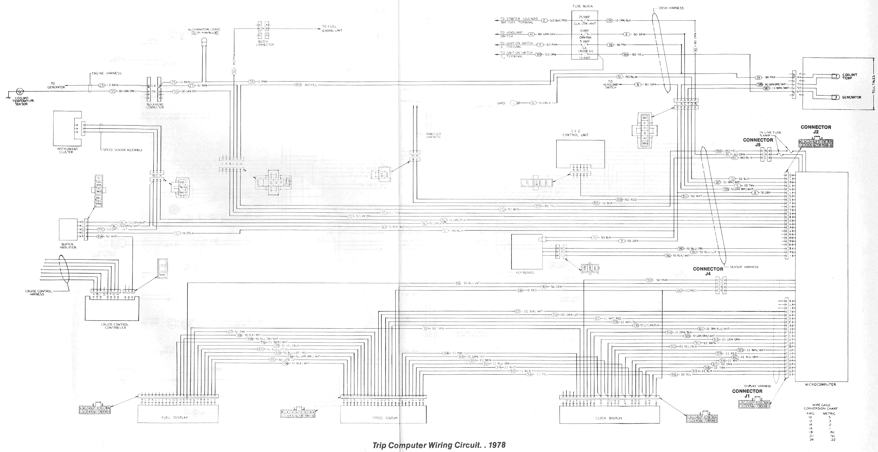 Trip Computer Wiring Circuit. 1978